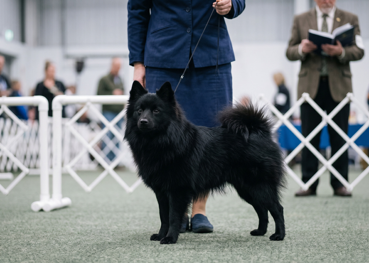 Suzeraine en statique sur le ring, Maud au bout de la laisse, juge en arrière-plan
